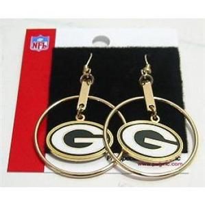 NFL Green Bay Packers Hoop Earrings Football Officially Licensed