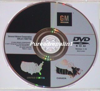  CADILLAC DTS SRX NAVIGATION NAV MAP NAVI DISC CD DVD VERSION 1.10 OEM