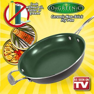  KitchenWare Ceramic Green Non Stick Fry Pan ~ 12 pan ~ As Seen on TV