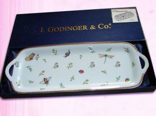 NIB I. Godinger & Co PRIMAVERA BREAD PLATE LONG TRAY PLATTER Gift