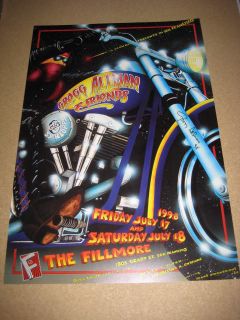 Gregg Allman Signed Fillmore 1998 Poster Proof