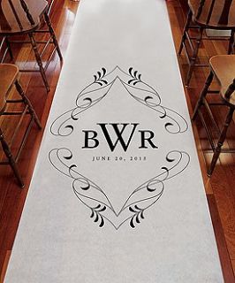  Design Monogram Personalized Wedding Aisle Runner 8 Colors