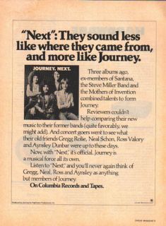 Journey Pinup Ad Gregg Rolie Vtg 70s Band Next Album