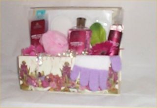 Gift Basket Spa Harvest Berry Ladys Trinket Box Gifts Lotion Shower
