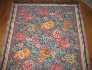 Goodwin Weavers Woven Cotton Fruit Tapestry Style Throw Blanket Fringe