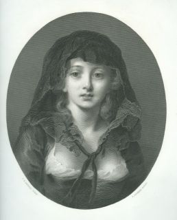 Simplicity Beautiful French Woman 1860 Print JB Greuze