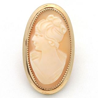 Vintage Gold Filled Carved Shell Cameo Pin Brooch