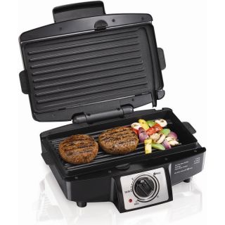 Easy Clean Electric Indoor Grill, Hamilton Beach Cooker Press w