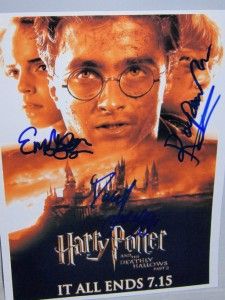 Harry Potter Watson Radcliffe Grint Signed RARE Poster Paas