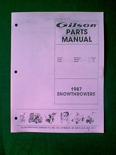 Gilson Model ST320 55203B 55354 Snowthrower Part Manual