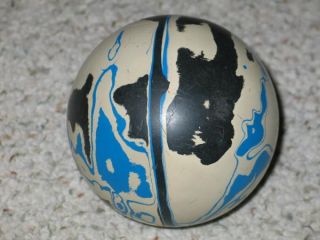 Vintage Pair of Duckpin Bowling Balls Ebonite Tornado 8g Blue Black