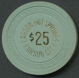 Carson Hot Springs Carson City 2nd Iss $25 Chip 1963 R7