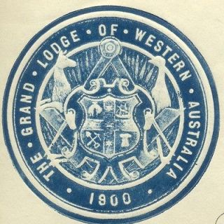 Masonic lodge Western Australia seal on 1935 Cygnet certificate for