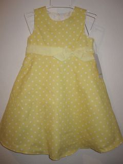 Girls Goodlad Yellow Polka Dot Easter Dress 3T