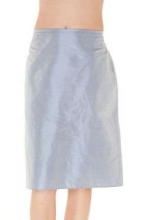 New Grey Armani Collezioni Knee Length Skirt Silk Size L US 10 IT 46