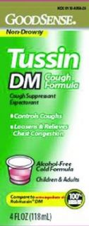 Good Sense Cough Syrup Formula Tussin DM 4oz Bottle