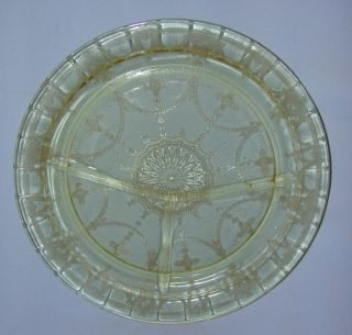 Yellow Cameo Depression Glass Grill Plate Hocking Glass