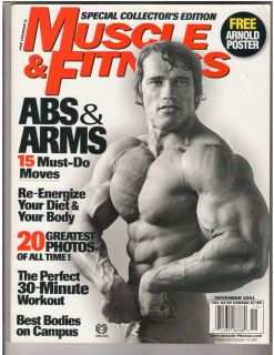 Muscle & Fitness ARNOLD SCHWARZENEGGER Bodybuilding Magazine w/poster
