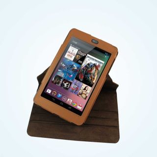 Asus Google Nexus 7 Leather Rotating Case Cover Stand Sleeve Brown