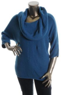 Grace New Blue Elbow Dolman Sleeve Cowl Neck Pullover Sweater Top XL