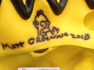 MATT GROENING SIGNED AUTOGRAPHED HOMER SIMPSON MASK WITH SKETCH RARE
