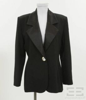 Givenchy Black Wool Jeweled Button Tuxedo Jacket Size 40 10 New