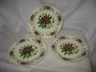 Antique German Art Pottery Persian Ware Plates 8 1/4 Plate Flowers