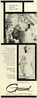 1953 Ad Gossard Push Up Bras Undergarments Underwear Herbert Sondheim