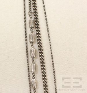 Goti Sterling Siilver Oxidized Multi Chain Long Necklace