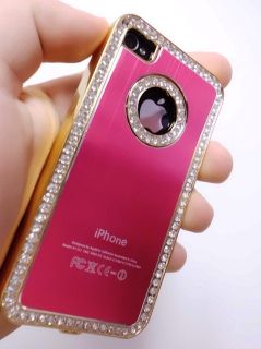 Hot Pink Delux Rhinestone Glittery Diamond Case Apple Verizon at T