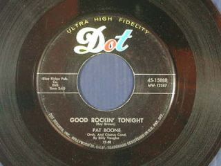 PAT BOONE r&r 45 GOOD ROCKIN TONIGHT / WITH THE WIND AND THE RAIN~DOT