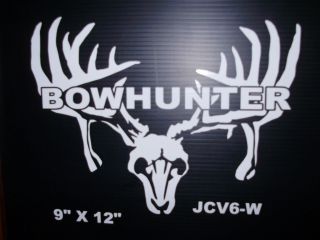 deer skull bowhunter rack decal 12 x 9 die cut