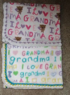Crib Nap Blanket I Love Grandma 2 Colors 28X45