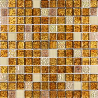  Bathroom Deco Resin Stone Metallic Gold Assorted Glass Mosaic Tile