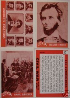 1965 Civil War Cards Reprint Set Abe Lincoln Grant Lee
