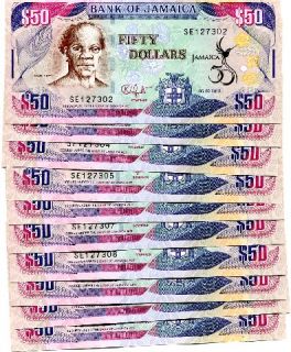 Jamaica 50 Dollars P New 2012 UNC Lot 10 Pcs