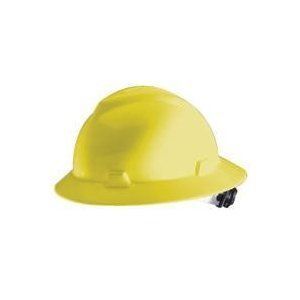 MSA Safety Works Full Brim Construction Hard Hat Yellow