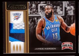 James Harden 2012 13 Panini Threads Beautiful 3 Color Patch Jersey 25