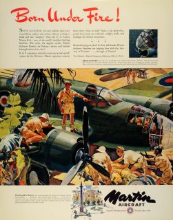 1942 Ad Glenn L. Martin B26 Military Aircraft WWII War Production