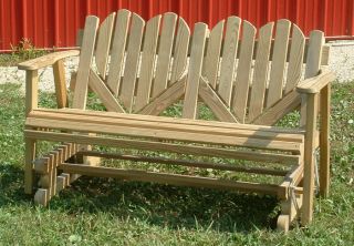Amish 4 Heart Glider Bench Outdoor Patio Furniture
