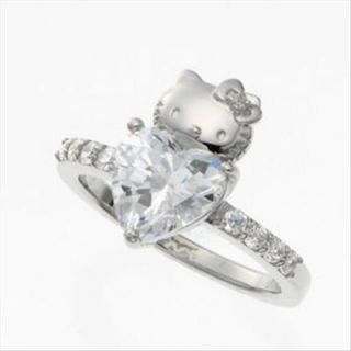 New Hello Kitty Heart Ring Swarovski Elements Japan