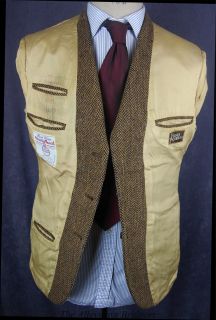  Jacobsen Brown Herringbone Harris Tweed Jacket 40 42S CVD015