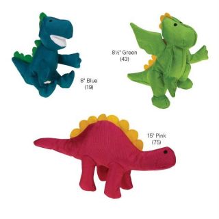  Dinosaur Toy Puppy Pet Toys Dino Nylon Blue Green Pink Squeaker