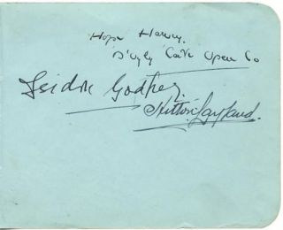 Isidore Godfrey Vintage 1940s Signed British Album Page DOyly Carte
