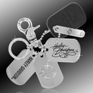 Harley Davidson Key Chain Dog Tag Ring Fob Holder