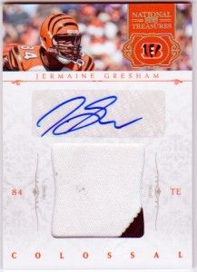 Jermaine Gresham National Treasures Auto Colossal Patch #d13/25 2011