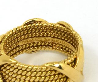  Jean Schlumberger 18K Gold 6 Row Rope Band Ring Large Size 11 5