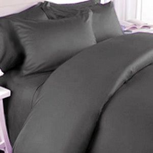 1000TC Complete USA Bedding Set Solid Dark Grey 100 Cotton Choose Size
