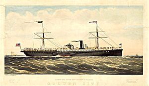 SS Golden City , one of the companys ships in the late 1860s.