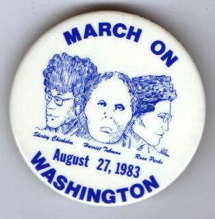  Rights March Pinback Shirley Chishom Harriet Tubman Rosa Parks